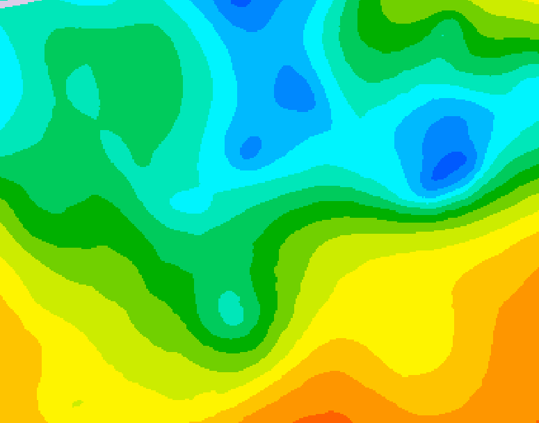 GDPS 500 millibar geopotential height 132 hour forecast chart for Canada based on 2025/05/10 1200Z data
