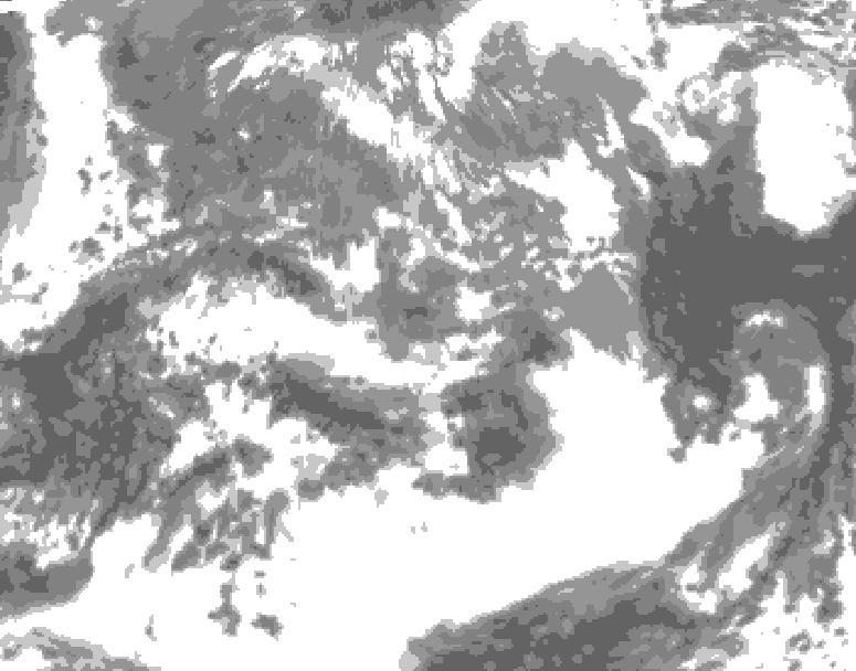 GDPS total cloud 036 hour forecast chart for Canada based on 2025/05/10 0000Z data