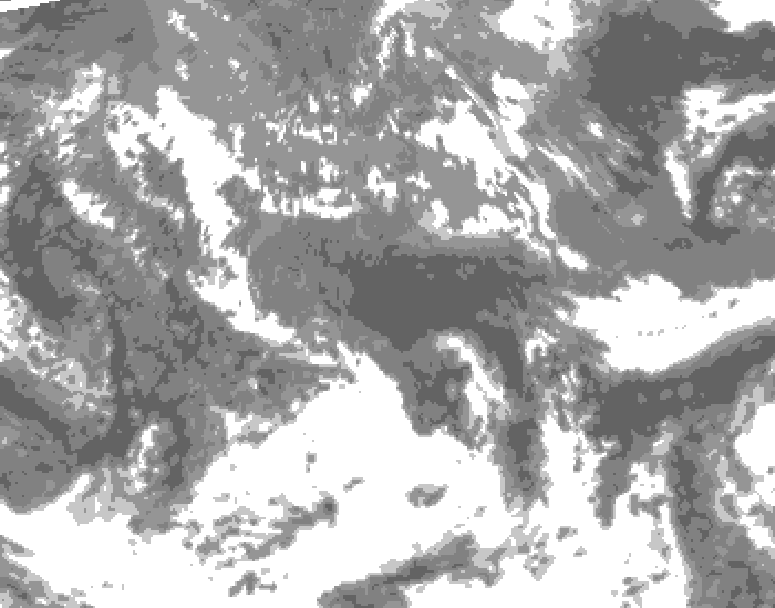 GDPS total cloud 168 hour forecast chart for Canada based on 2025/05/10 0000Z data