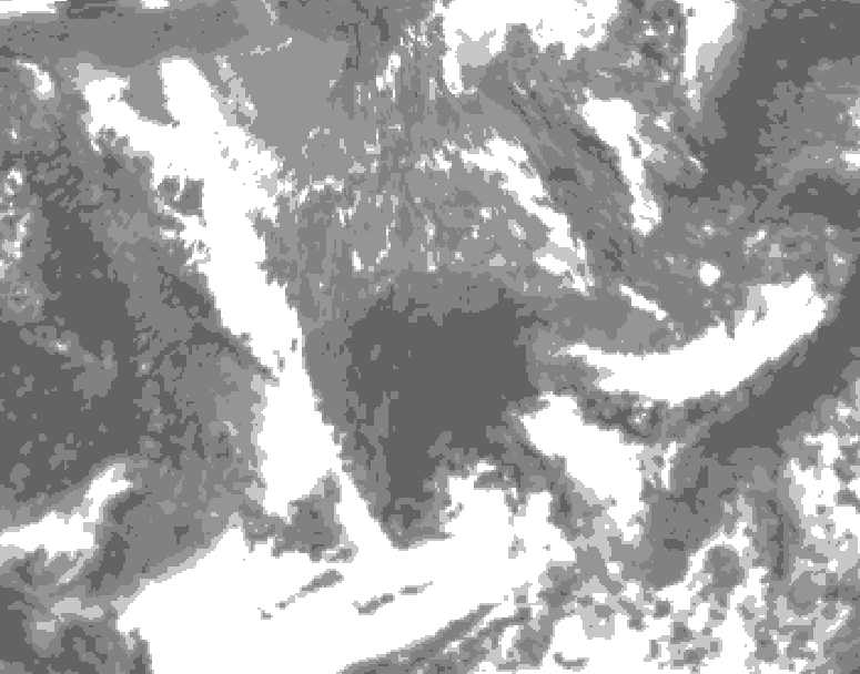 GDPS total cloud 144 hour forecast chart for Canada based on 2025/05/10 1200Z data