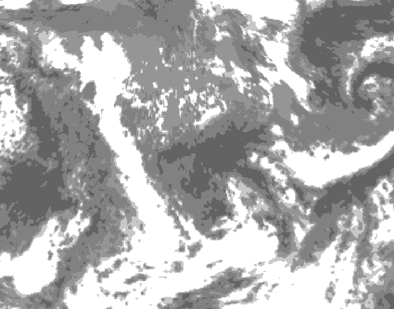 GDPS total cloud 156 hour forecast chart for Canada based on 2025/05/10 1200Z data