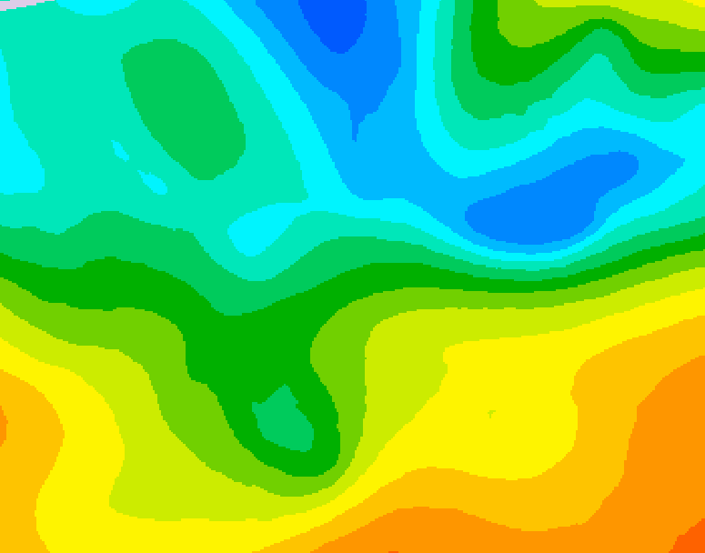 GDPS 500 millibar geopotential height 114 hour forecast chart for Canada based on 2025/05/11 0000Z data