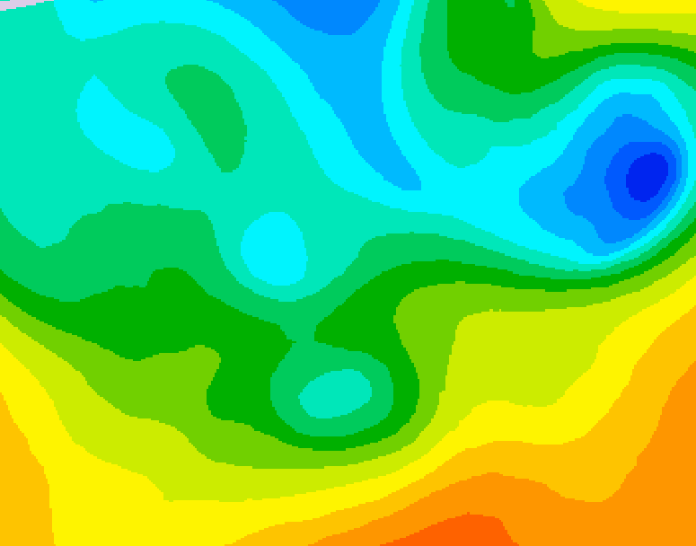 GDPS 500 millibar geopotential height 132 hour forecast chart for Canada based on 2025/05/11 0000Z data