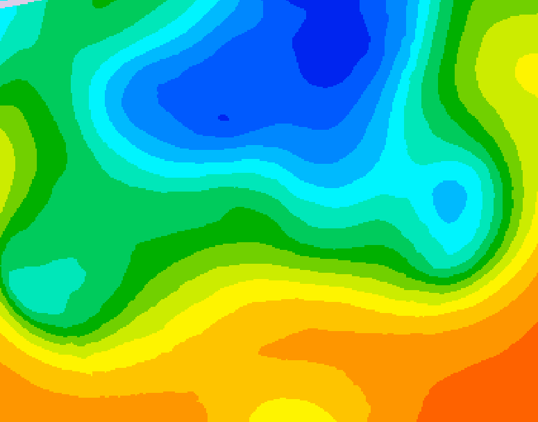 GDPS 500 millibar geopotential height 012 hour forecast chart for Canada based on 2025/05/11 1200Z data