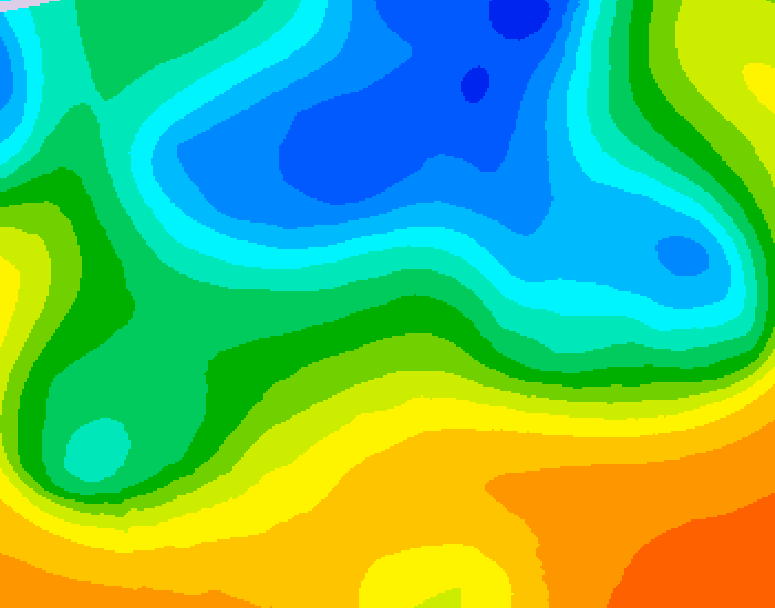 GDPS 500 millibar geopotential height 024 hour forecast chart for Canada based on 2025/05/11 1200Z data