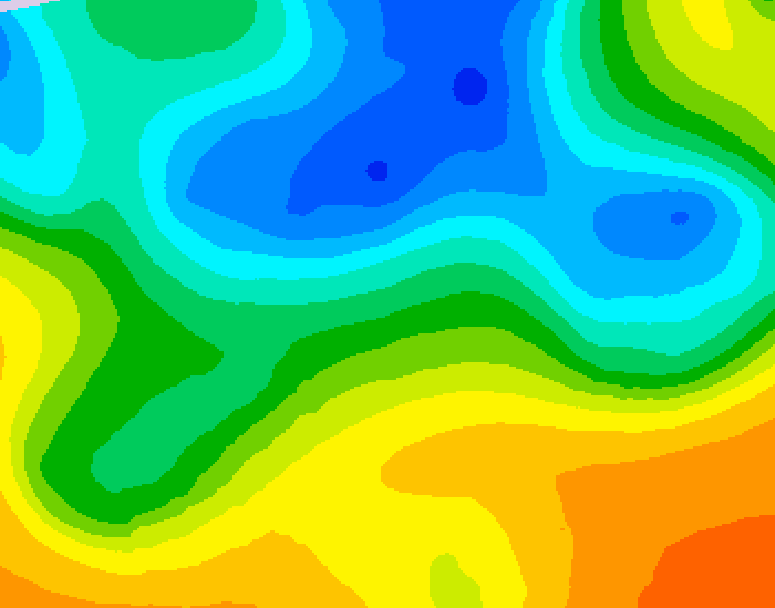GDPS 500 millibar geopotential height 036 hour forecast chart for Canada based on 2025/05/11 1200Z data