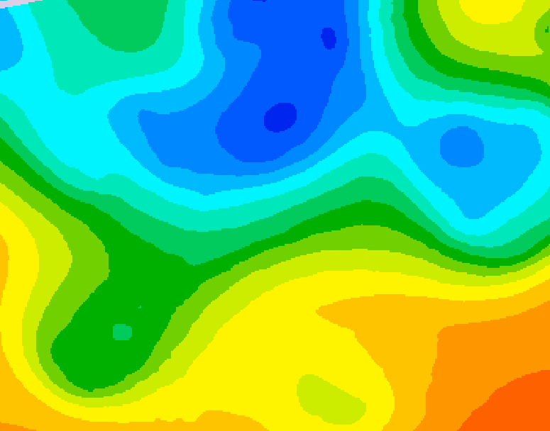 GDPS 500 millibar geopotential height 048 hour forecast chart for Canada based on 2025/05/11 1200Z data