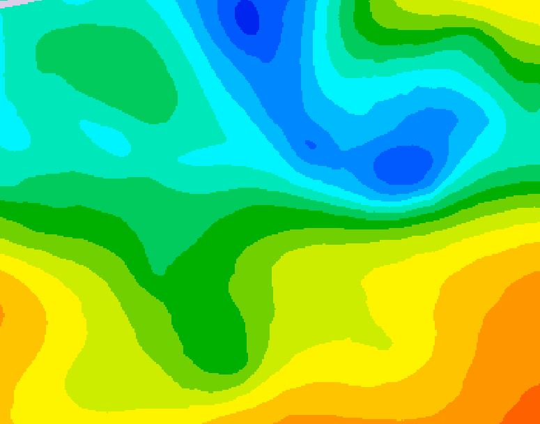 GDPS 500 millibar geopotential height 096 hour forecast chart for Canada based on 2025/05/11 1200Z data