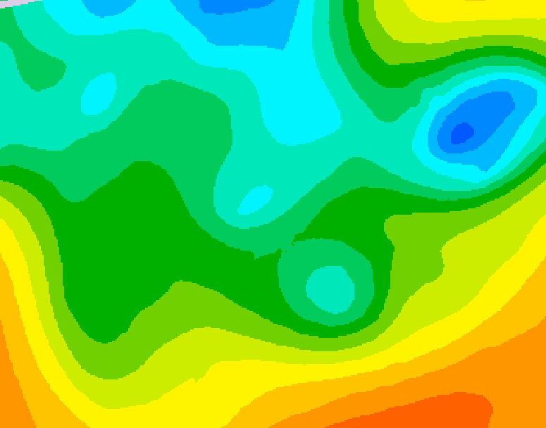 GDPS 500 millibar geopotential height 150 hour forecast chart for Canada based on 2025/05/11 1200Z data