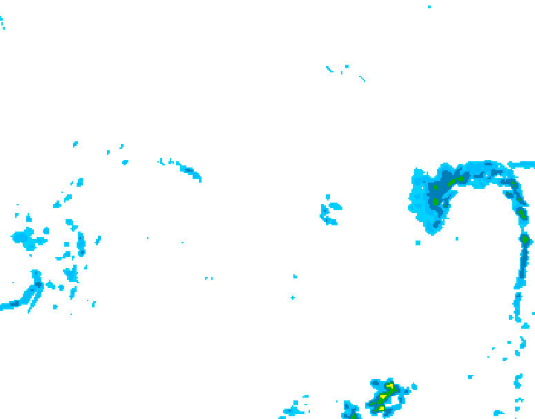 GDPS precipitation 012 hour forecast chart for Canada based on 2025/05/11 0000Z data