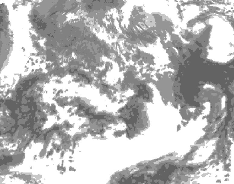 GDPS total cloud 012 hour forecast chart for Canada based on 2025/05/11 0000Z data