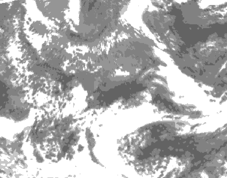 GDPS total cloud 072 hour forecast chart for Canada based on 2025/05/11 0000Z data