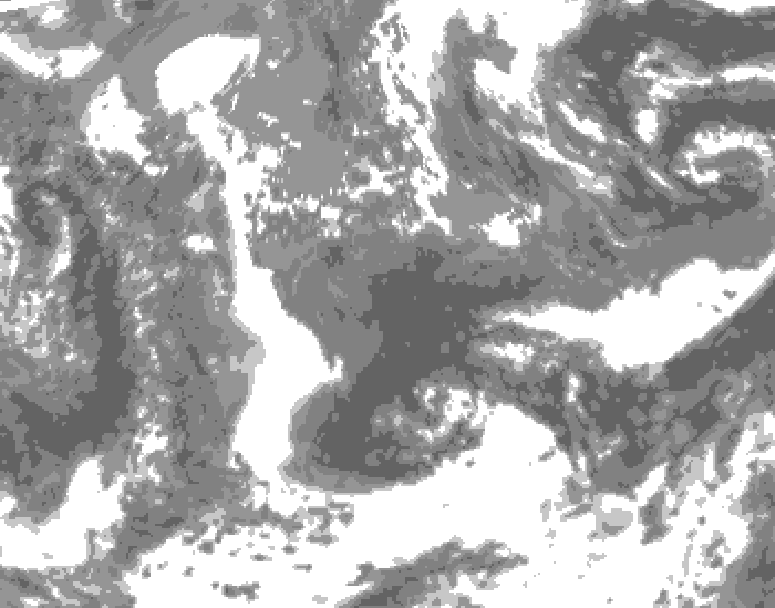 GDPS total cloud 144 hour forecast chart for Canada based on 2025/05/11 0000Z data