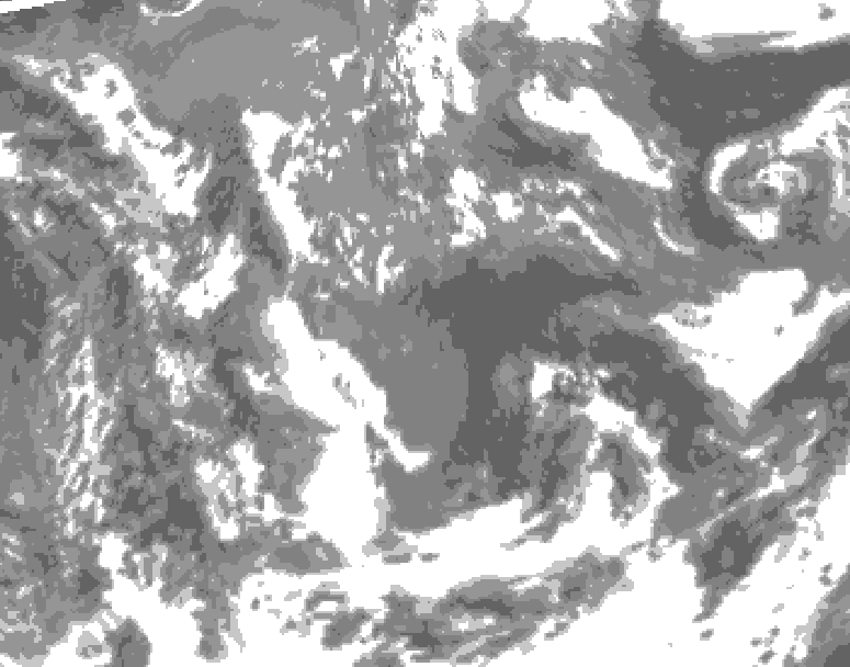 GDPS total cloud 162 hour forecast chart for Canada based on 2025/05/11 0000Z data