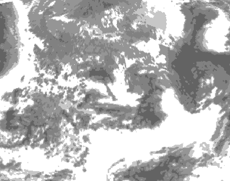 GDPS total cloud 012 hour forecast chart for Canada based on 2025/05/11 1200Z data