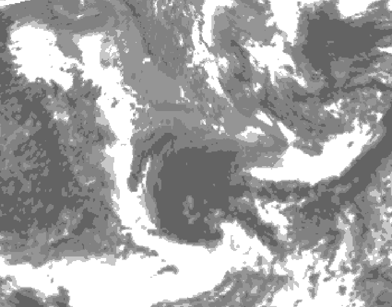GDPS total cloud 120 hour forecast chart for Canada based on 2025/05/11 1200Z data