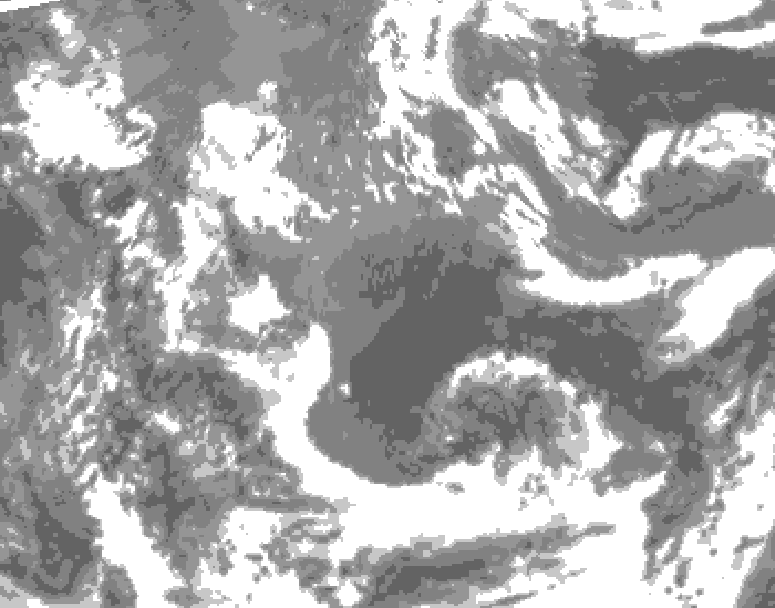 GDPS total cloud 150 hour forecast chart for Canada based on 2025/05/11 1200Z data