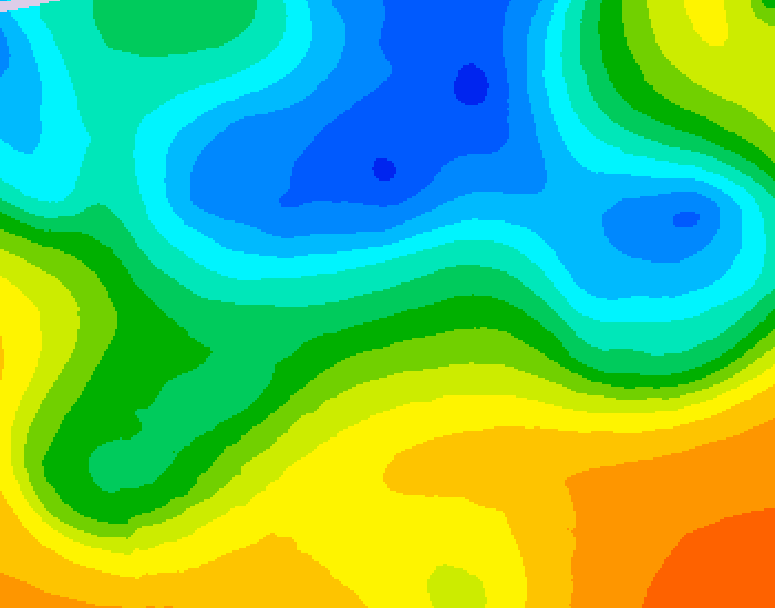 GDPS 500 millibar geopotential height 024 hour forecast chart for Canada based on 2025/05/12 0000Z data