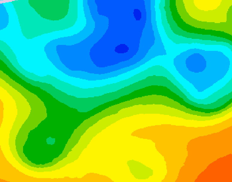 GDPS 500 millibar geopotential height 036 hour forecast chart for Canada based on 2025/05/12 0000Z data