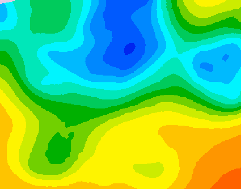 GDPS 500 millibar geopotential height 048 hour forecast chart for Canada based on 2025/05/12 0000Z data