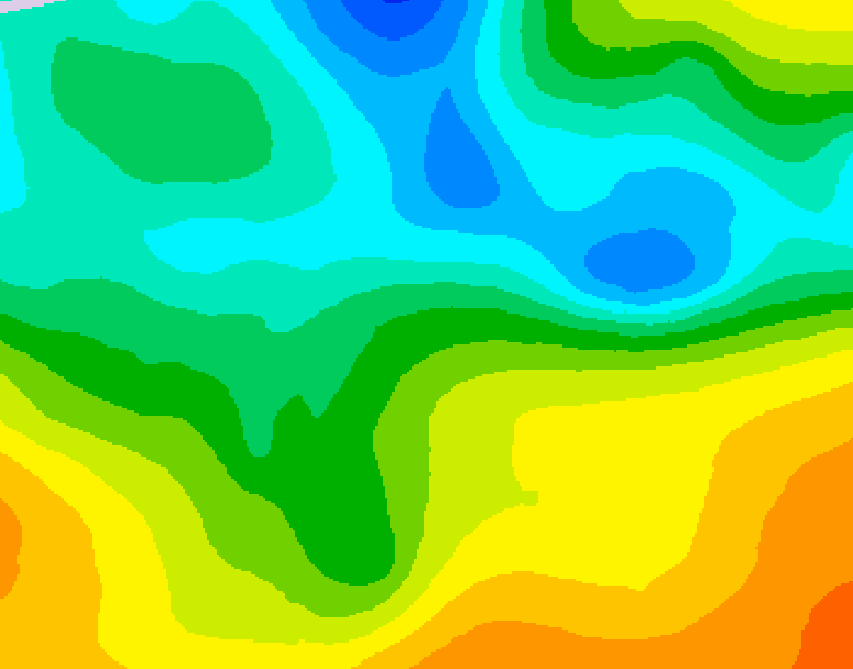 GDPS 500 millibar geopotential height 090 hour forecast chart for Canada based on 2025/05/12 0000Z data