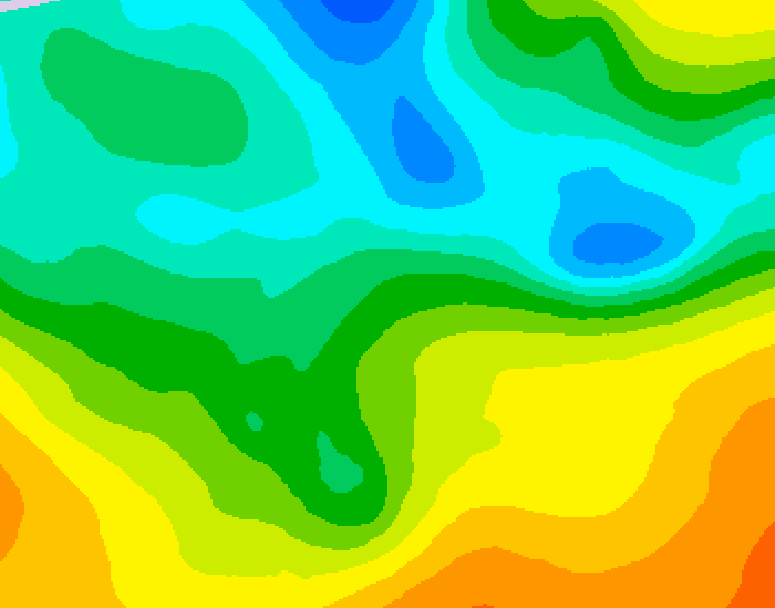 GDPS 500 millibar geopotential height 096 hour forecast chart for Canada based on 2025/05/12 0000Z data