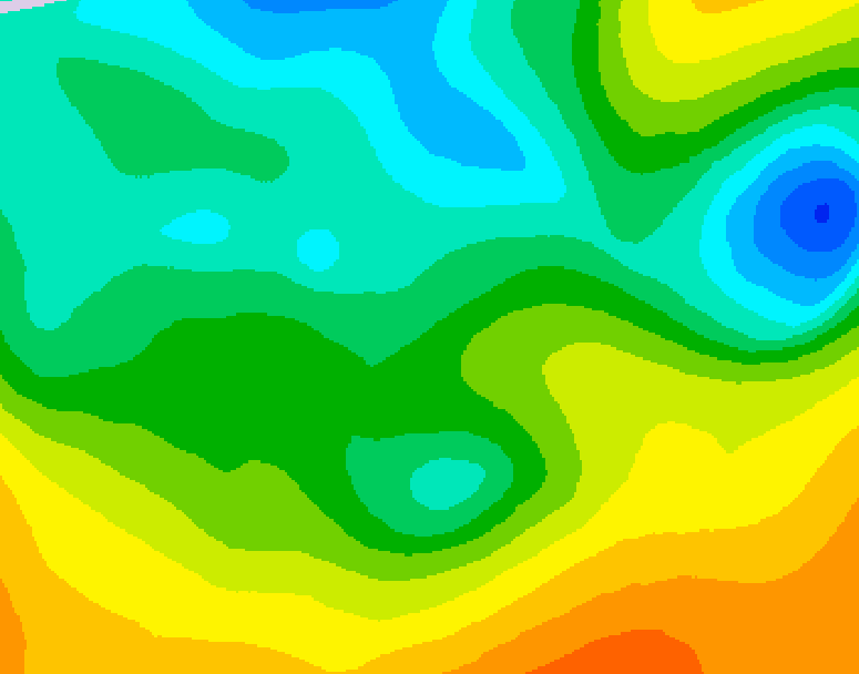 GDPS 500 millibar geopotential height 120 hour forecast chart for Canada based on 2025/05/12 0000Z data