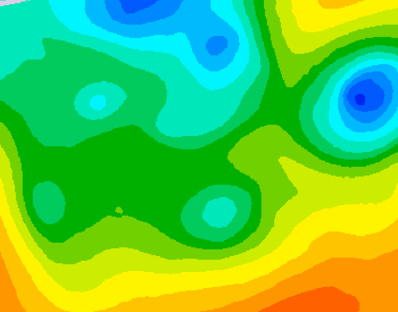 GDPS 500 millibar geopotential height 138 hour forecast chart for Canada based on 2025/05/12 0000Z data