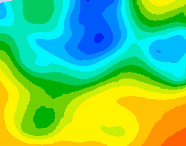GDPS 500 millibar geopotential height 036 hour forecast chart for Canada based on 2025/05/12 1200Z data