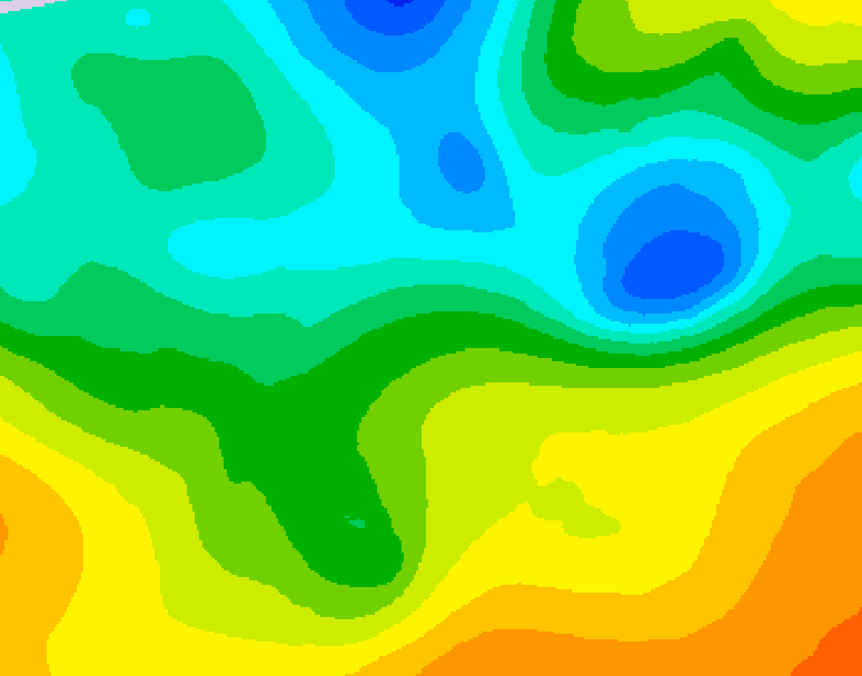 GDPS 500 millibar geopotential height 078 hour forecast chart for Canada based on 2025/05/12 1200Z data