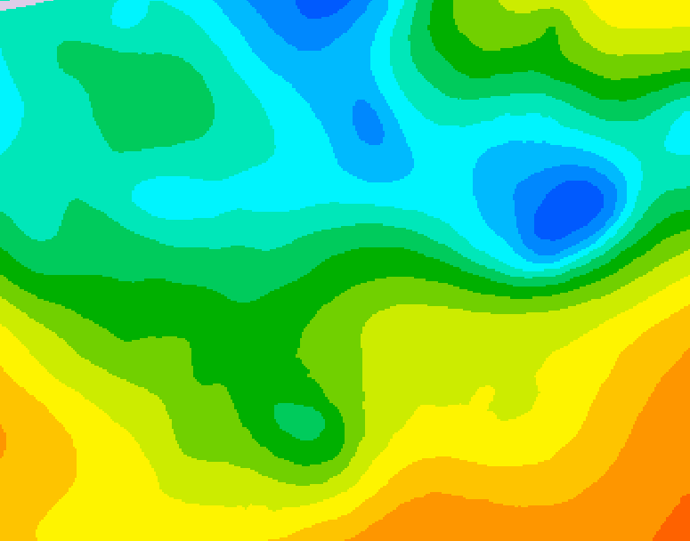 GDPS 500 millibar geopotential height 084 hour forecast chart for Canada based on 2025/05/12 1200Z data