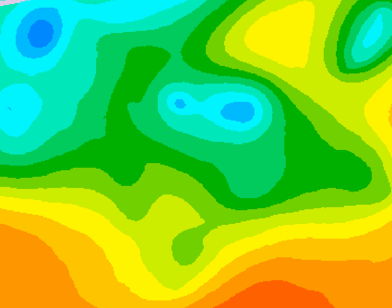 GDPS 500 millibar geopotential height 222 hour forecast chart for Canada based on 2025/05/12 1200Z data