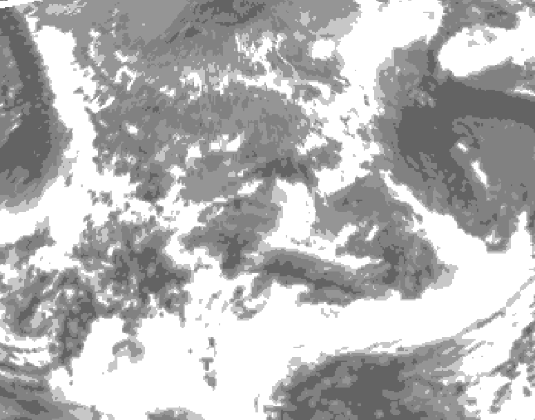 GDPS total cloud 012 hour forecast chart for Canada based on 2025/05/12 0000Z data