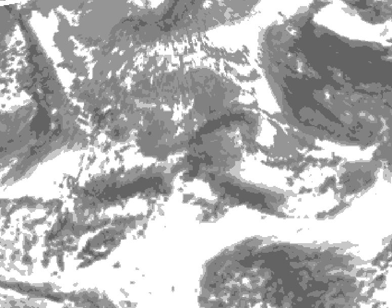 GDPS total cloud 024 hour forecast chart for Canada based on 2025/05/12 0000Z data