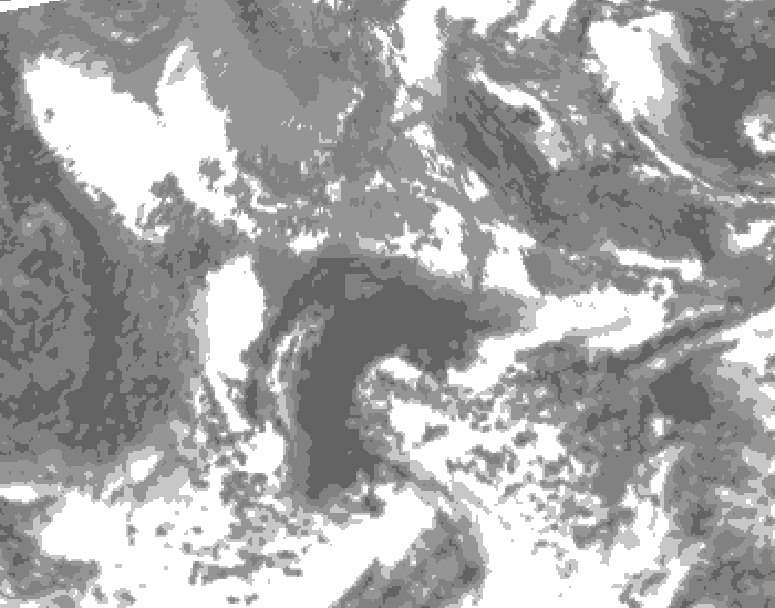 GDPS total cloud 096 hour forecast chart for Canada based on 2025/05/12 0000Z data