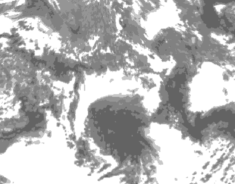 GDPS total cloud 234 hour forecast chart for Canada based on 2025/05/12 0000Z data