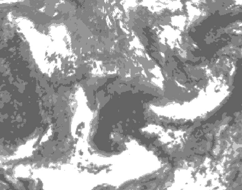 GDPS total cloud 096 hour forecast chart for Canada based on 2025/05/12 1200Z data