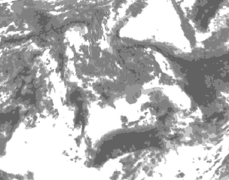GDPS total cloud 222 hour forecast chart for Canada based on 2025/05/12 1200Z data