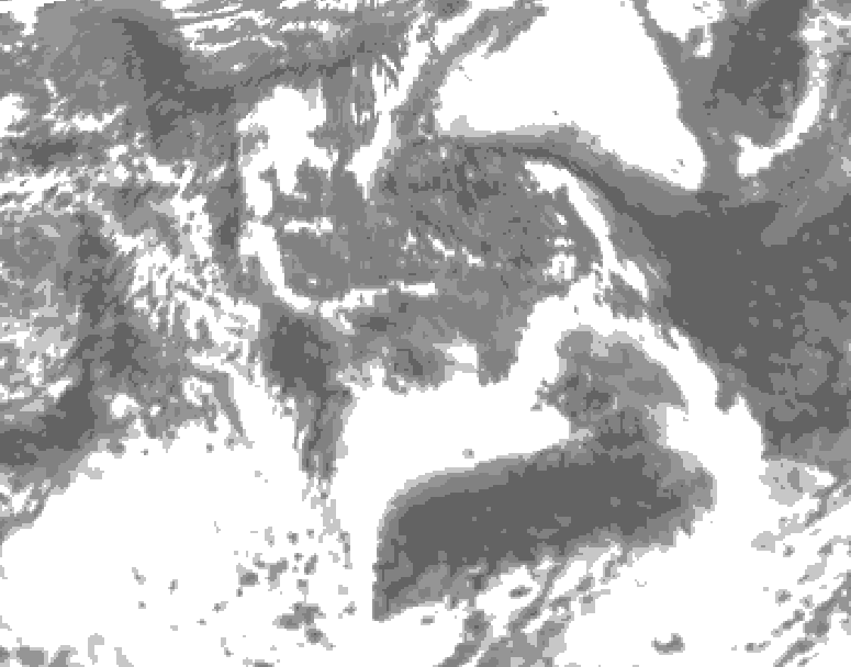 GDPS total cloud 228 hour forecast chart for Canada based on 2025/05/12 1200Z data