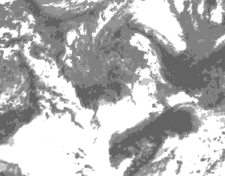 GDPS total cloud 240 hour forecast chart for Canada based on 2025/05/12 1200Z data