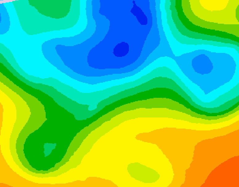 GDPS 500 millibar geopotential height 012 hour forecast chart for Canada based on 2025/05/13 0000Z data