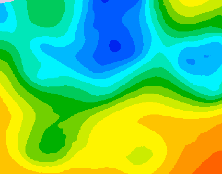 GDPS 500 millibar geopotential height 024 hour forecast chart for Canada based on 2025/05/13 0000Z data
