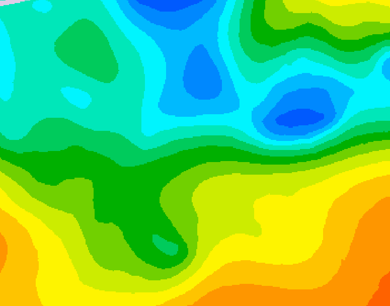 GDPS 500 millibar geopotential height 054 hour forecast chart for Canada based on 2025/05/13 1200Z data