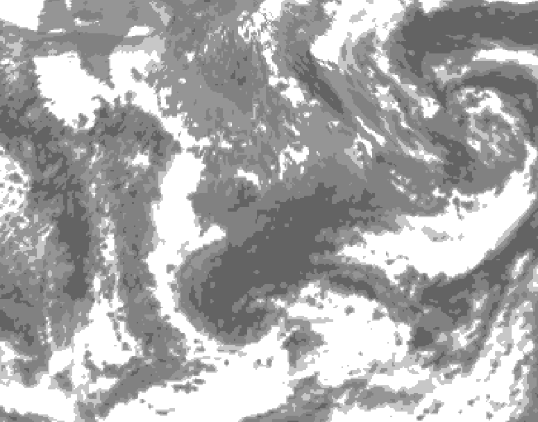 GDPS total cloud 096 hour forecast chart for Canada based on 2025/05/13 0000Z data