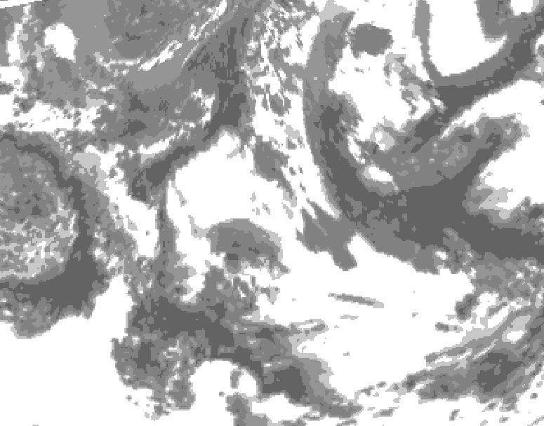 GDPS total cloud 162 hour forecast chart for Canada based on 2025/05/13 0000Z data