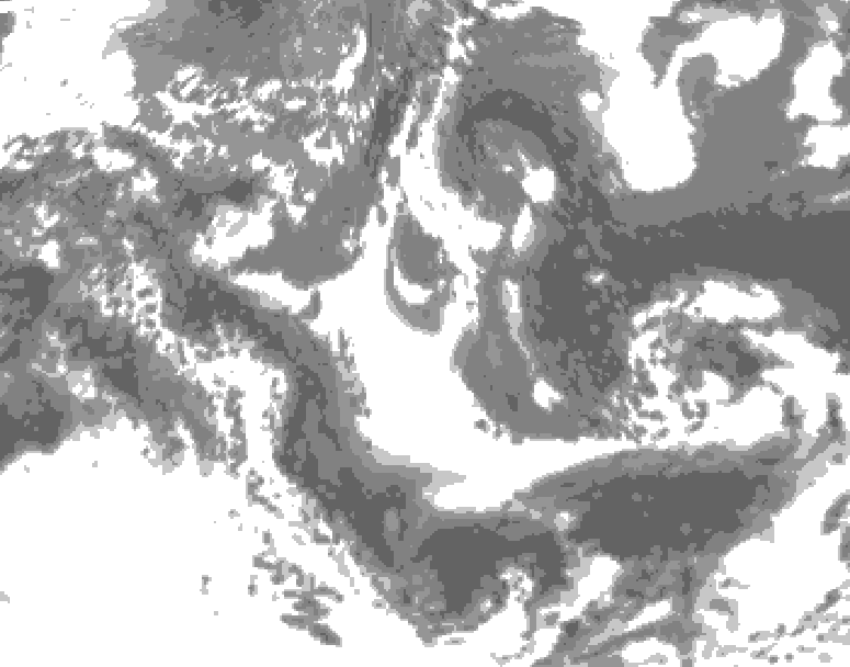 GDPS total cloud 216 hour forecast chart for Canada based on 2025/05/13 0000Z data