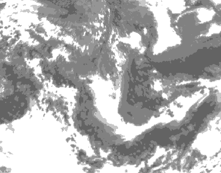 GDPS total cloud 228 hour forecast chart for Canada based on 2025/05/13 0000Z data