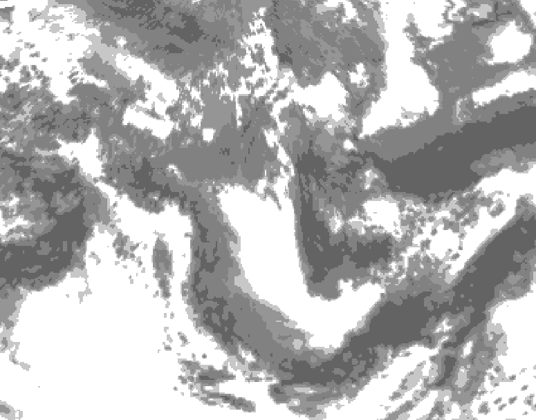 GDPS total cloud 234 hour forecast chart for Canada based on 2025/05/13 0000Z data