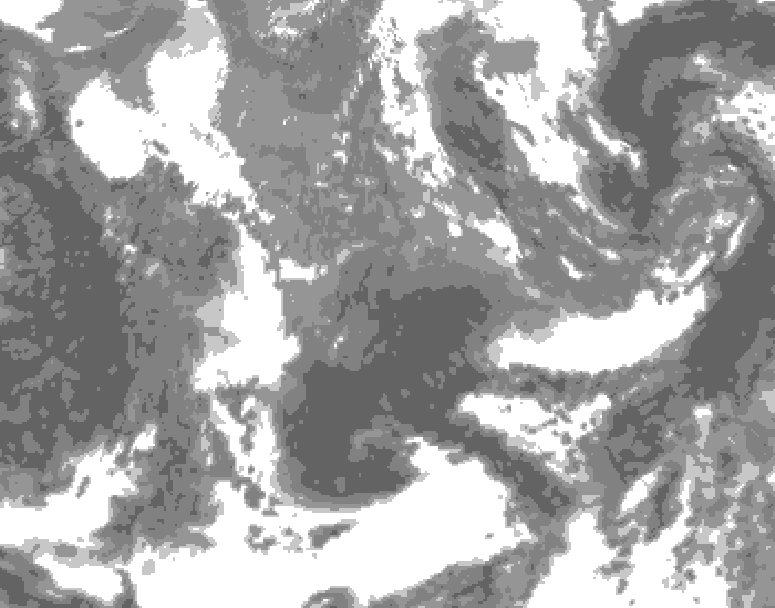 GDPS total cloud 072 hour forecast chart for Canada based on 2025/05/13 1200Z data