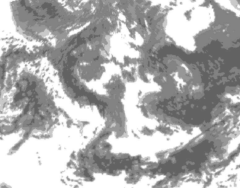 GDPS total cloud 204 hour forecast chart for Canada based on 2025/05/13 1200Z data